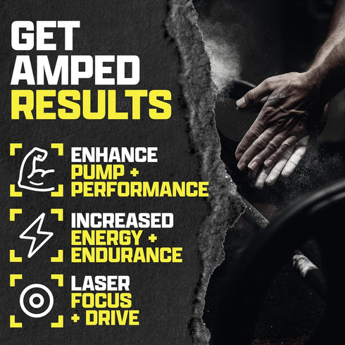 OUTLIFT Amped Max Dosed HIGH STIM Pre Workout Powder - 6G Citrulline, 3.2G Beta Alanine, Blueberry Lemonade, 22 Servings