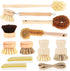 Swakuta 12 Pcs Bamboo Dish Brush Set with 65 Ft Hemp Rope Wooden