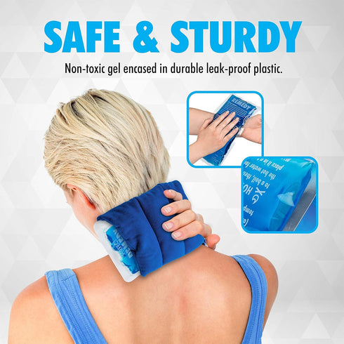 2 Pack Large Gel Ice Packs for Injuries, Reusable Hot Cold Compress, Soft Soothing Ice Packs, Alternative for Hot Water