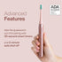 Aquasonic Icon ADA-Accepted Rechargeable Toothbrush, Magnetic Holder & Slim Travel Case, 2 Modes, Gentle