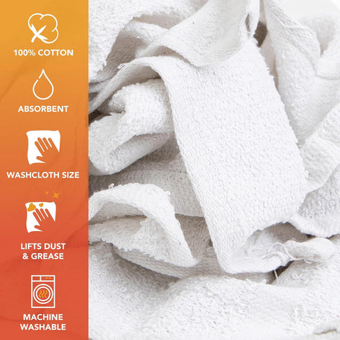 W11 5 lb, Arkwright Terry Cloth Towels for Cleaning - Soft Cotton Blend Washable Multi-Purpose Bar Mop, Absorbent