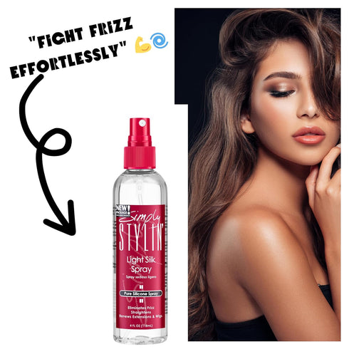 Simply Stylin' Light Silk Hair Spray - 4 fl oz Anti-Frizz Silicone Heat Protectant and Hair Detangler for Women and