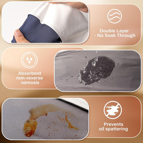 Kadamii 3 Pack Adult Bibs for Women and Men, Waterproof Washable Clothing Protectors, X-Large Absorbent Bandana Drool