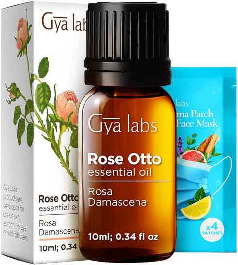 Set Set 2x0.34 oz Rose Essential Oils for Skin Use & Vanilla Essential Oil for Diffuser - Aromatherapy Grade Essential