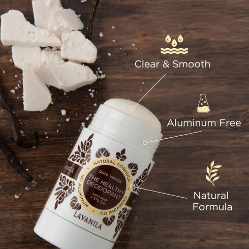 Lavanila Pure Vanilla Deodorant for Women - 2-Pack (2 Oz Each), Natural Aluminum Free Solid Stick