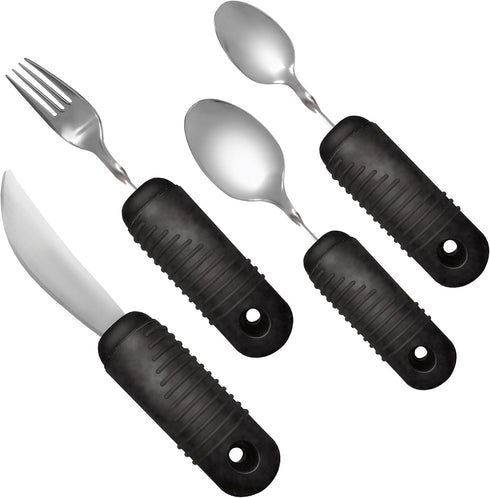 Rehabilitation Advantage Easy Grip Utensil Set with Weighted Built-up Handles