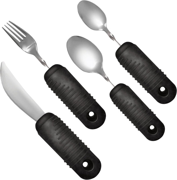 Rehabilitation Advantage Easy Grip Utensil Set with Weighted Built-up Handles