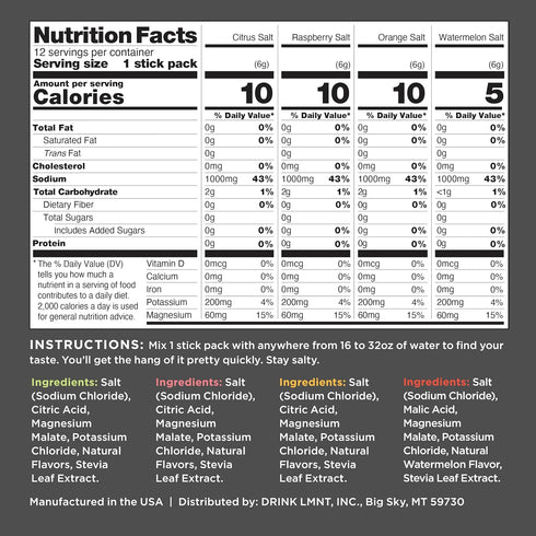 Drink LMNT Zero Sugar Electrolytes - Variety Pack, Drink Mix, 12-Count