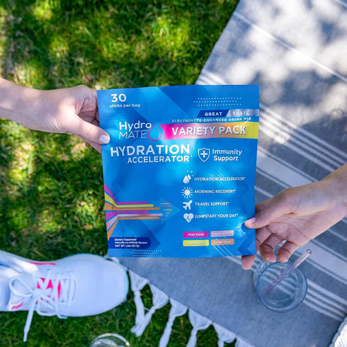 HydroMATE Electrolytes Powder Packets, Low Carb Hydration Accelerator Drink Mix, Variety Pack 16 Sticks
