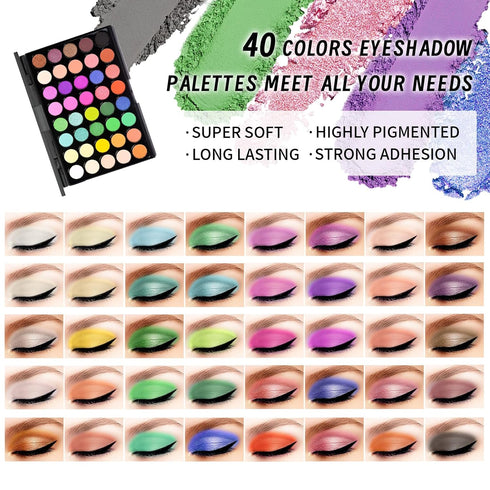 Makeup Set Full Kit for Girls Teens Women, Includes Eyeshadow, Foundation, Blusher, Eyebrow Pencil, Mascara, Eyeliner,