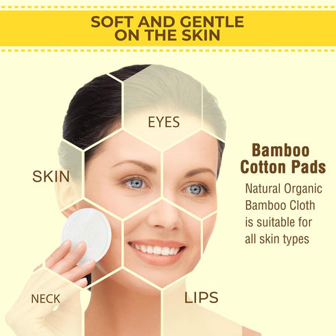 MP MOZZPAK (20 Pack) Reusable Makeup Remover Pads - Bamboo Cotton Rounds with Laundry Bag