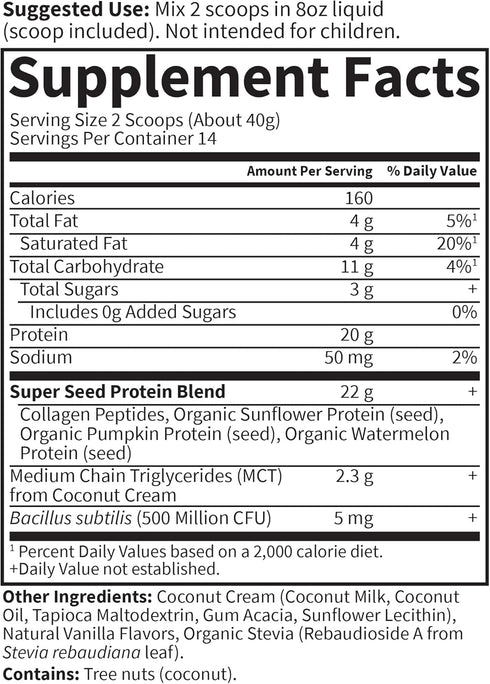 Garden of Life Grass Fed Collagen Protein Powder - Vanilla, 14 Servings for Joints, Muscle Repair, and Hydrolyzed