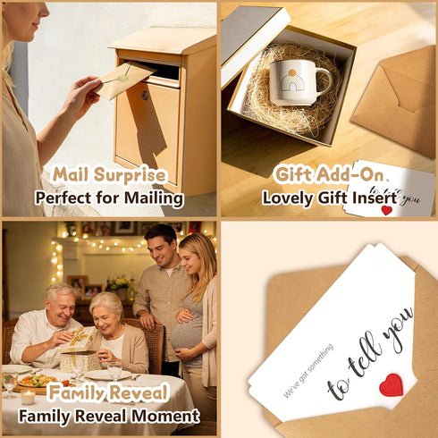 Set 2 Pregnancy Announcement for Grandparents, Grandparents Baby Announcement Ideas Card, Sonogram Picture Pregnancy