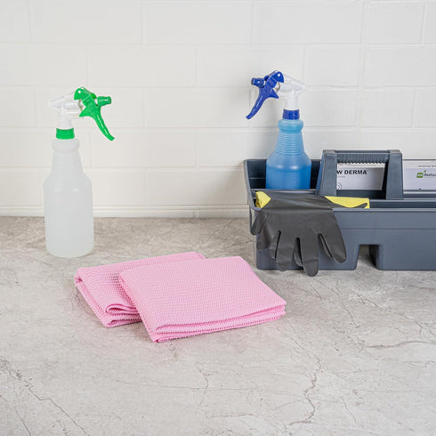 Restaurantware-Clean Tek Professional Cleaning Cloth, 25.2 x 16.9 Inch Reusable Microfiber Towel, Absorbent, Pink