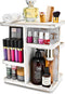 Sorbus 360° Makeup Organizer, Grey Rustic Wood Storage Carousel for Cosmetics, Rotating Makeup Organizer for Vanity