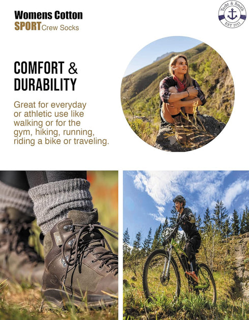 Women's Cotton Crew Socks for Diabetic Neuropathy & Edema Relief