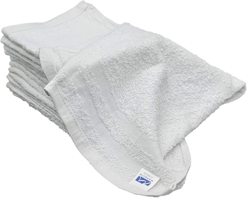 Marquis Mills 36 Pack 12 12 1 Lb Dozen - in x in White Cotton Ribbon Washcloths Rags - Reusable Lt Weight Thin Cloth