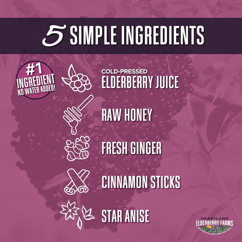 Heartland Elderberry Farms Immune 13 oz (375 ml) Heartland Organic Elderberry Syrup - Cold Pressed Elderberry Juice