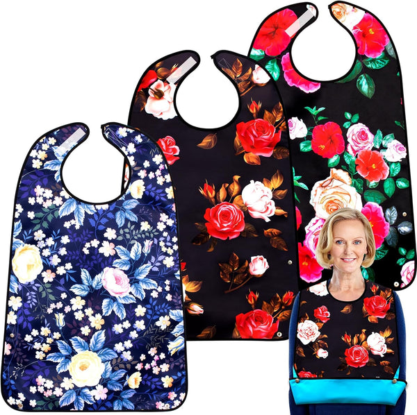 Adult Bibs, Adult Bibs for Women Eating Washable, Clothing Protectors Bibs with