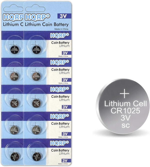 HQRP 10-Pack CR1025 3-Volt Lithium Cell Battery CR1O25 BR1025 DL1025 1025 5033LC KL1025