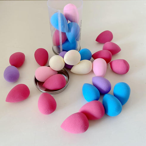 Mini Makeup Sponge Multi-colored Set, 10 Pcs Small Beauty Blender for Foundation, Powder, and Concealer