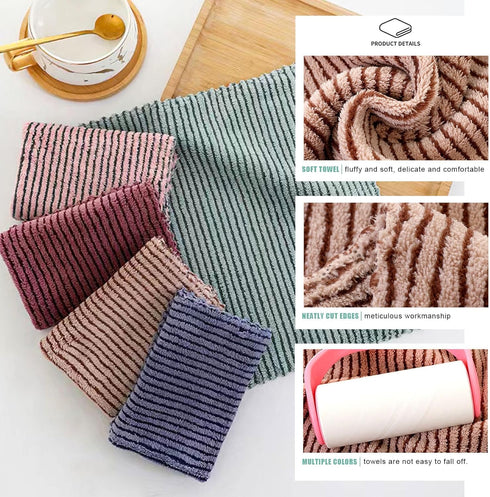Microfiber Towels Cleaning 12"x12" - 10 Pack Highly Absorbent Cloths for Washing Dishes, Car, Window Cleaning