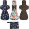 Washable Cloth Menstrual Pads - Reusable Sanitary Pads (Colorful Flower, 16 inch/Overnight)