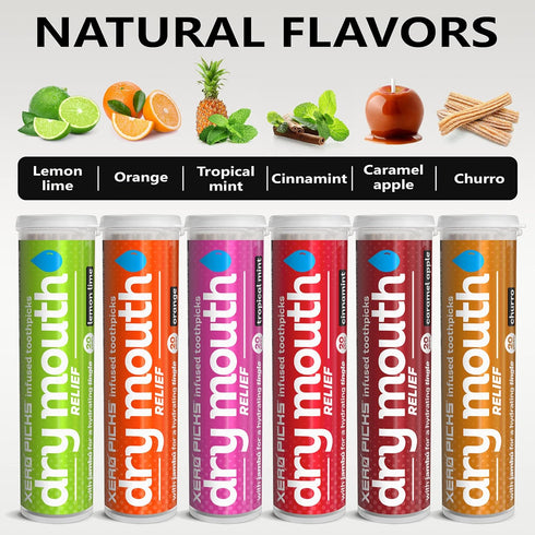 Xero Picks Dry Mouth - Infused Flavored Toothpicks for Long Lasting Fresh Breath & Dry Mouth Prevention