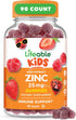 Lifeable Zinc for Kids | 25mg Natural Flavored Gummies | Gluten Free Vegetarian Zinc Supplements, 90 Gummies