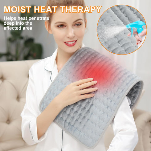 Heating Pad - Electric Heating Pads for Back, Neck, Abdomen, Moist Heated Pad for Shoulder, Auto Shut Off
