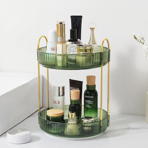 Rotating Makeup Organizer for Vanity, 360 Spinning Clear Storage for Perfume, Skincare, Lipstick on Bathroom Countertop