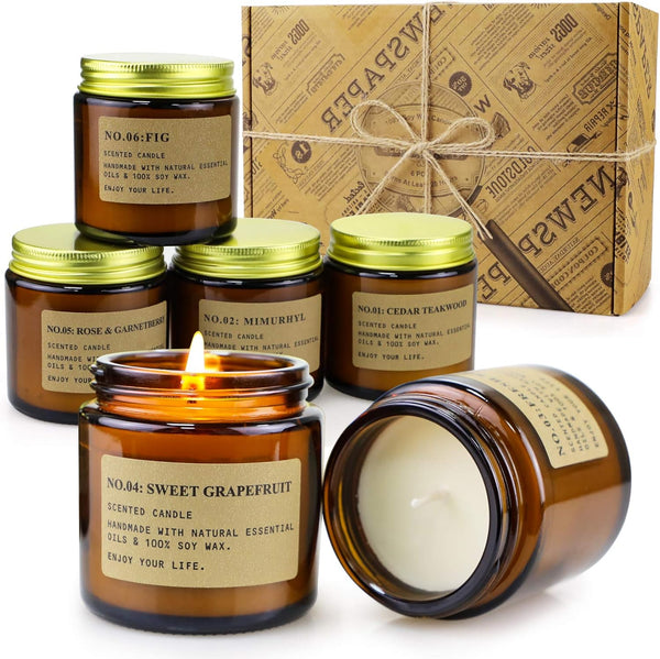 MOULENGGU 6 Pack Candles for Home Scented Aromatherapy Candle Gift Set for Women