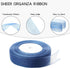 1 Inch Sheer Organza Ribbon, 50 Yards, Royal Blue Chiffon for Gift Wrapping, Father's Day, Wedding Bouquet Crafts