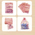 100 Pack Organza Drawstring Flower Heart Bags 7 x 9 Inch, Jewelry Gift Pouch, Wedding Favor Bags (Fuchsia Flower)