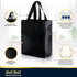 Nush Nush Black & Gold Gift Bags, Medium Size Set of 12 Reusable Bags for Birthday, Anniversary, Graduation