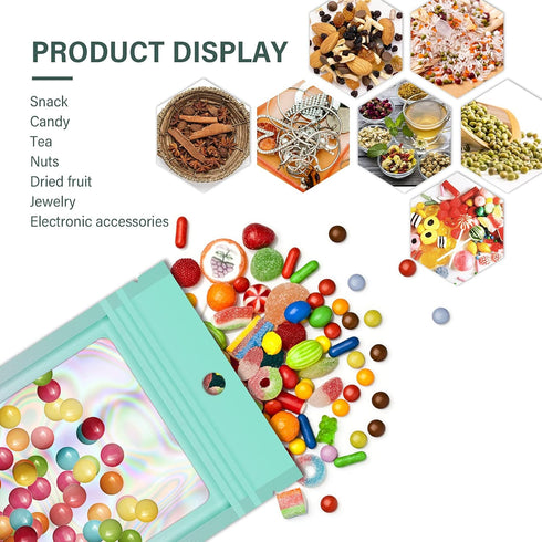 100 Pieces Resealable Mylar Ziplock Bags, Holographic Gradient with Clear Window, 4.1x5.9 Inch Party Sample Bags