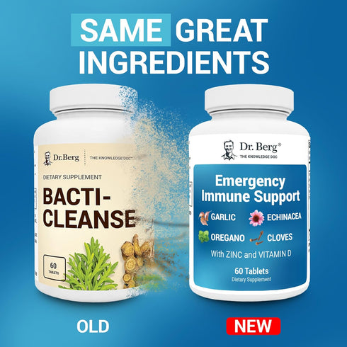 Dr. Berg Emergency Immune Support with Echinacea, 60 Tablets, Herbal Extracts with Vitamin D & Zinc