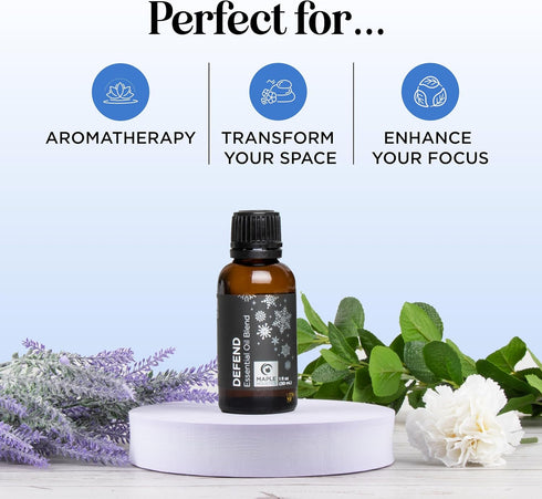 Defend Cleaning Essential Oil Blend, Pure Undiluted Natural Oils for Home Cleansing, Aromatherapy Essential Oil