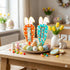 Set 2 LINHARA of Easter Money Holders for Cash, Bunny & Carrot Money Holder, Wooden Easter Bunny Money Holder for Kids