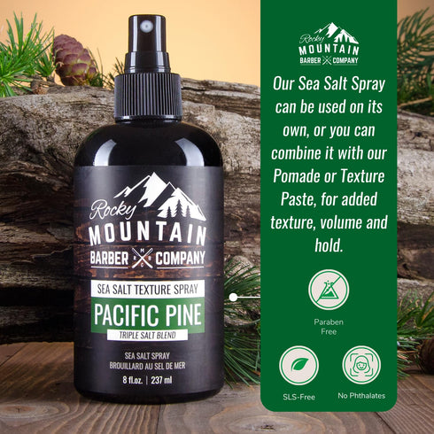Rocky Mountain Barber Company Sea Salt Spray for Men - Adds Volume and Texture, Light Hold for All Hair Types