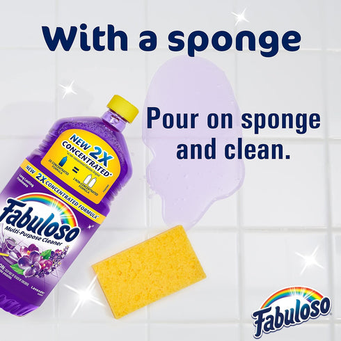 Fabuloso Multi-Purpose Cleaner, 2x Concentrated Lavender, 56 fl oz (Pack of 6)