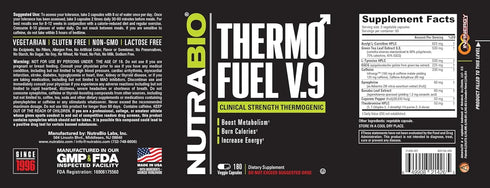 NutraBio ThermoFuel V.9 for Men - 180 V-Caps