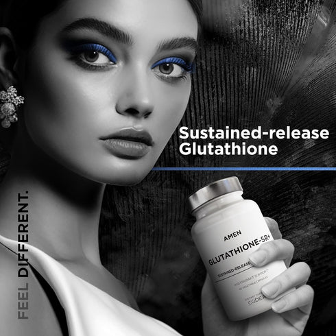 Amen Glutathione-SR+ Advanced Sustained-Release Supplement, 2-Month Supply, Reduced L-Glutathione, 60 Capsules