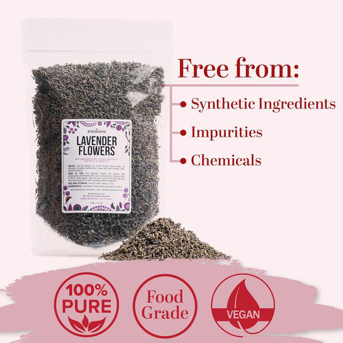 Lavender Buds Food Grade | Bulk Dried Lavender Flowers for Soap Making and Cooking, Edible Lavender