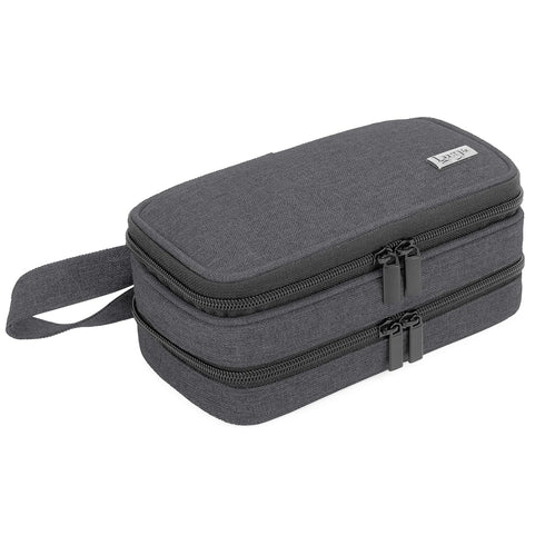 LUXJA Essential Oil Carrying Case, Holds 12 Bottles (5ml-15ml), Portable Double-Layer Organizer, Black