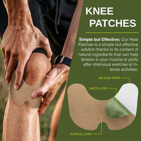 Knee Patches, Extra Strength Heat Patches for Bone on Bone, Wormwood Extract for Muscle Joint Relief