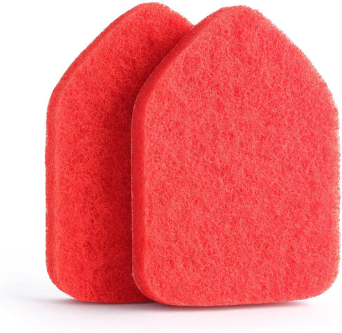 Replacement Scrubber Sponge Head for Extendable Tub Tile Shower Scrubber, Non-Scratch (2X Scrubber Sponge Red)
