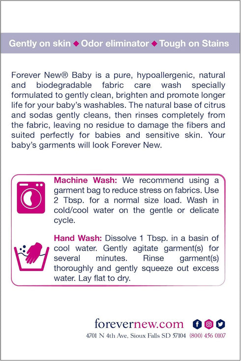 Forever New Baby Liquid Detergent – Clean Cotton Scent, 32 fl oz