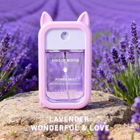 KING OF BIOTIN 3 3.9 OZ. 3 Hand Sanitizer Spray, Pcs Spray Hand Sanitizer with Silicone Case & Cute Keychain, Scented