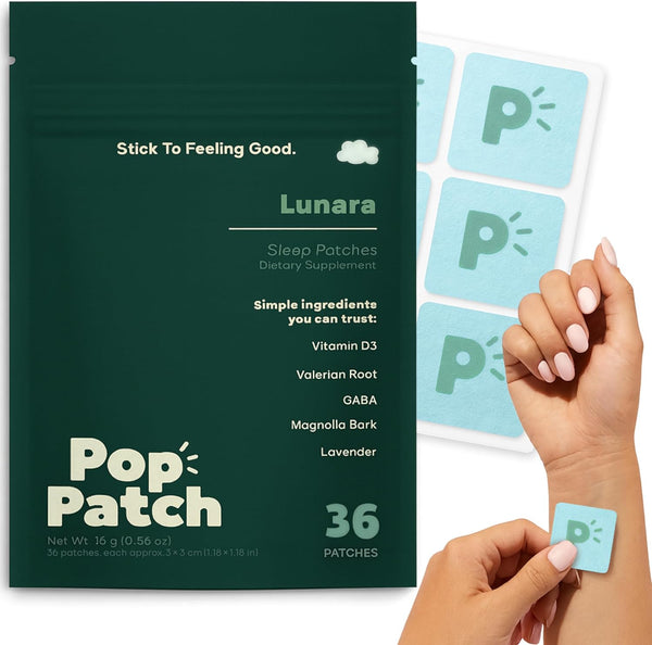 Pop Patch Sleep Patches, Extra Strength for Insomnia Aid (36 Patches) | Easy-to-Apply, Plant-Powered